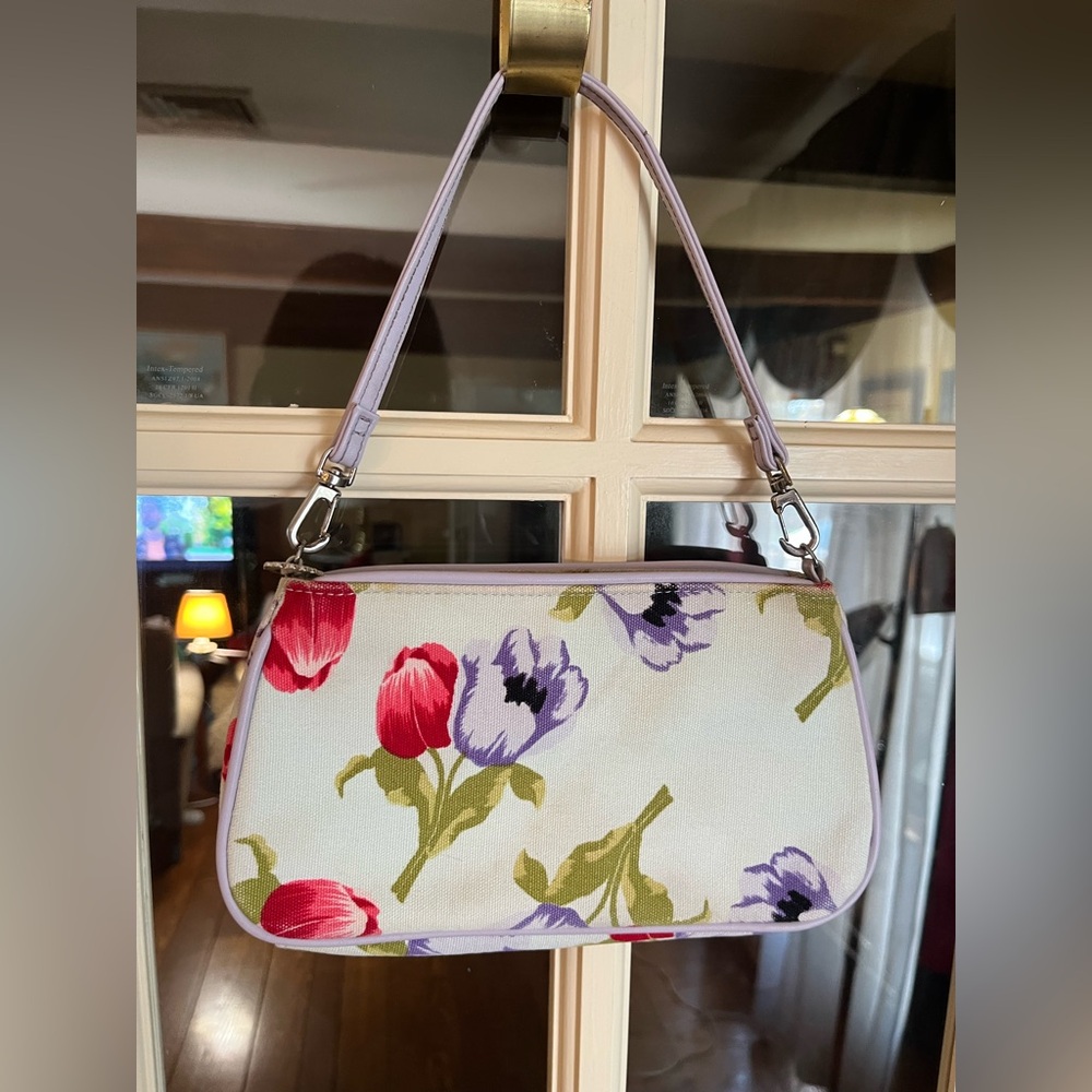 Vintage y2k 90s Lulu Guinness floral baguette fashion purse